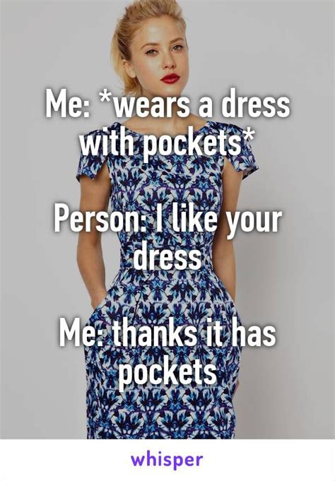 A Woman Wearing A Dress With The Words Me Wears A Dress With Pockets
