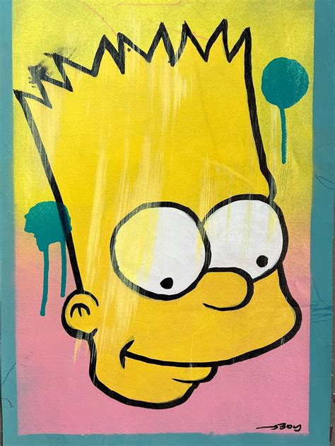Bart Simpson Cartoon Pop Art By Dillon Boy 2023 Painting Artsper