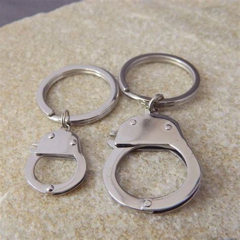 His Herscouple Stainless Steel Handcuff Keychains Etsy Handcuff