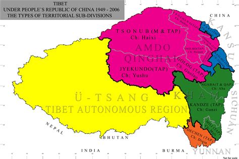 Map Of Tibet Central Tibetan Administration