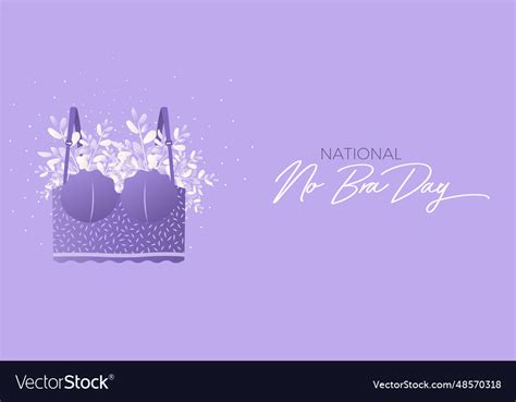 National No Bra Day Modern Banner Royalty Free Vector Image