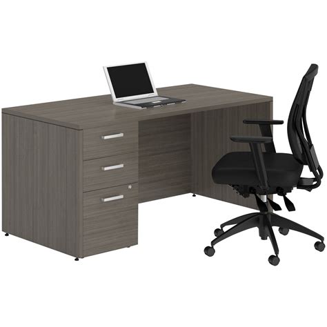 Offices To Go Ionic 60 Absolute Acajou Single Pedestal Desk Grand And Toy