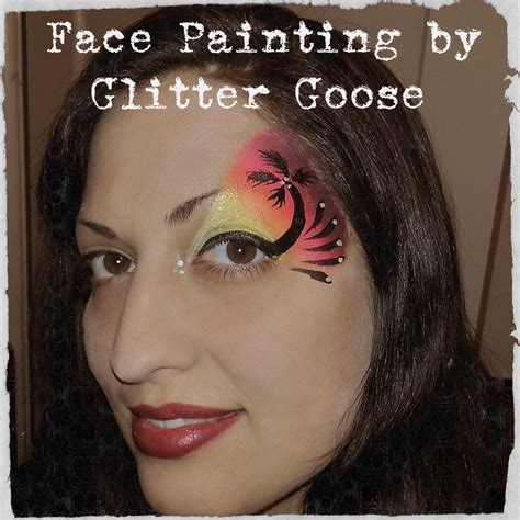 Palm Tree Sunset Fantasy Eye Face Painting By Glitter Goose Hawaii