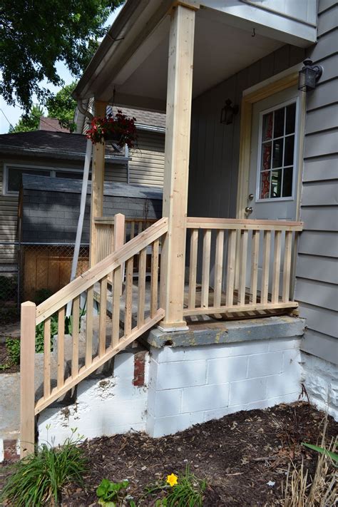 Install your railings yourself in a couple of quick and easy steps. Porch progress and the baby-do list | Porch step railing, Porch handrails, Porch railing diy