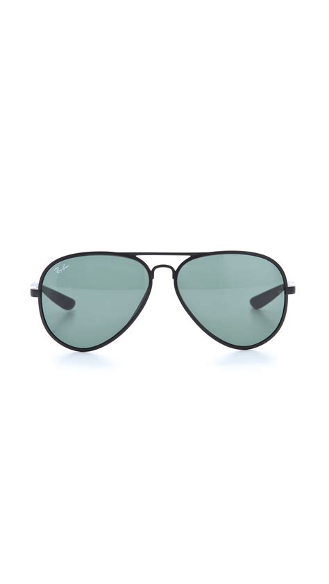 Ray Ban Matte Aviator Sunglasses In Black Lyst