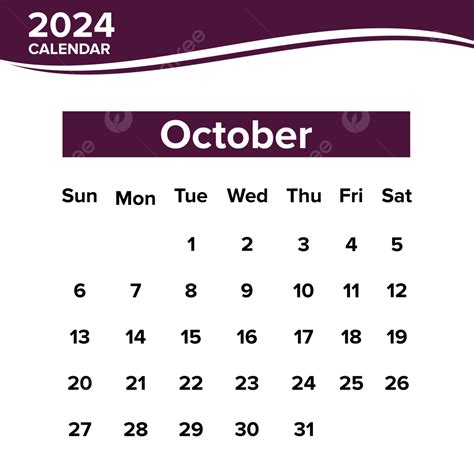 Calendario Del Mes De Octubre De 2024 Png Calendario Del Mes De