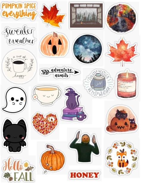 Fall Stickers Fall Sticker Pack Pumpkins Autumn Jackolaterns Halloween