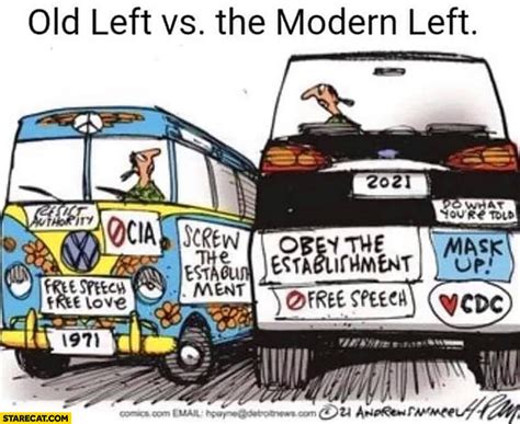 Old Left Vs Modern Left Leftists Comparison Drawing