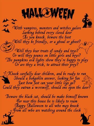 Scary Halloween Poem Halloween Rhymes Halloween Poems Halloween
