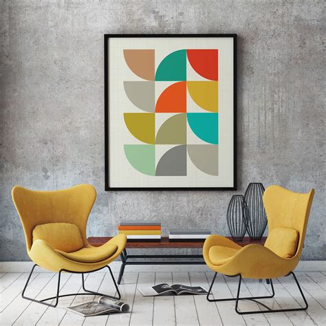 Mcm02 Mid Century Modern Geometric Print