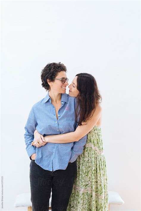 Beautiful Lesbian Couple Embracing By Jennifer Brister