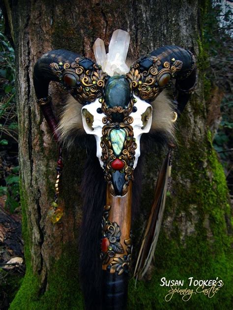 Sacred Ram Pagan Skull Staff Shaman Totem Magick Walking Stick Ram