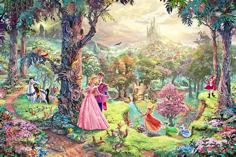 Thomas Kinkades Disney Paintings Sleeping Beauty Walt Disney