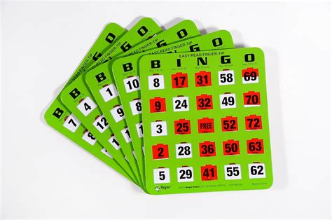 Regal Games Easy Read Green Bingo Heavy Duty 5 Ply Jumbo Shutter Slide