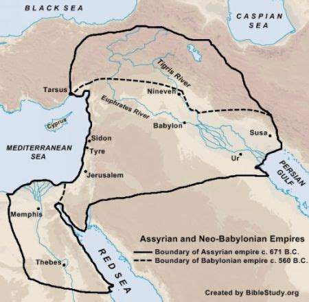Assyrian And Babylonian Empires Map Bible Mapping Bible Study Plans Map