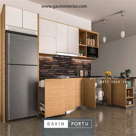 Desain kitchen set minimalis 2020 language:id. Kitchen Set Minimalis Letter L Warna Coklat Serat Kayu ...