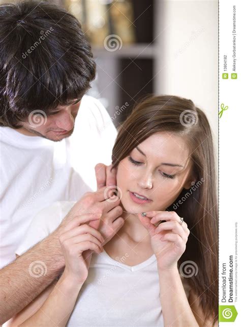 Beautiful Girl With Chain And Boy Stock Photography