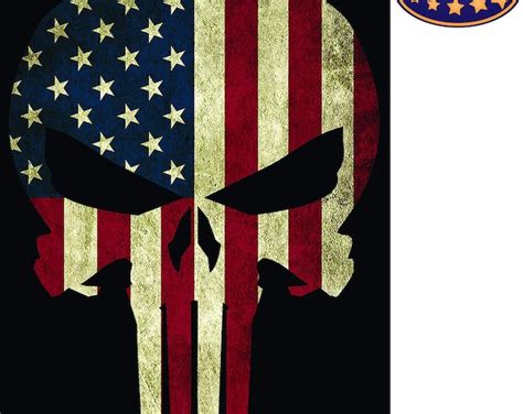 American Flag Punisher Skull Bumper Sticker 5 Pack Made In Etsy