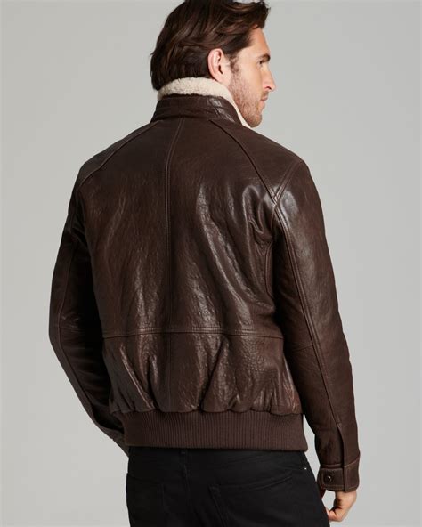 Marc New York Norton Aviator Leather Bomber Jacket In Brown For Men Lyst