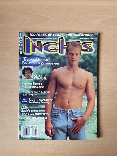 Inches February 1999 Us Gay Magazine Rare Oop Thom Barron Etsy
