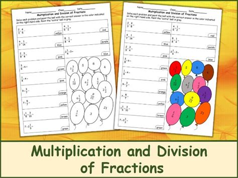 Multiplication And Division Of Fractions Color By Number Teaching