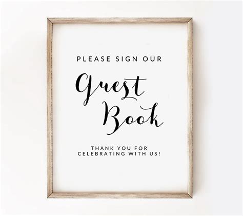 Please Sign Our Guestbook Rustic Guestbook Sign Editable Wedding Sign
