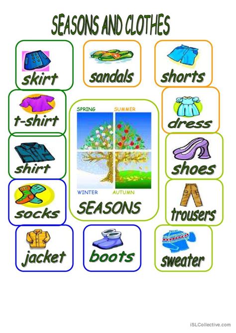 Seasons And Clothes Vocabulary Flash English Esl Worksheets Pdf And Doc