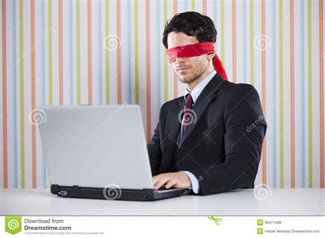 Blind Businessman Working Stock Photo Image Of Businessman 39477408