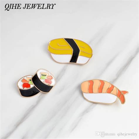 Qihe Jewelry Brooches And Pins Sushi Japanese Enamel Pin Lapel Pin For