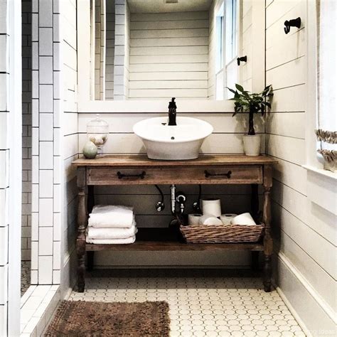 Show off your double sink by adding a small. Modern Farmhouse Bathroom for Small Spaces Ideas 53 ...