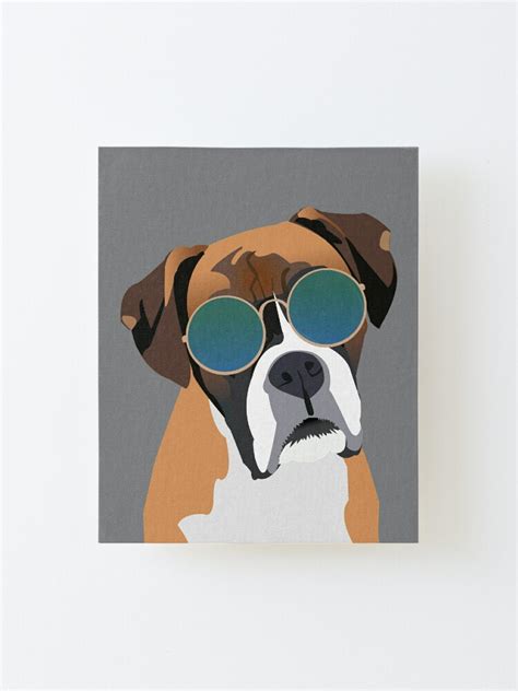 Boxer Dog Wearing Sunglasses Mounted Print For Sale By Kcpetportraits