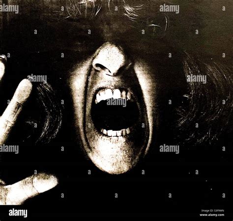 Scary Screaming Face Stock Photo Alamy