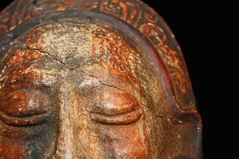 Pre Columbian Ritual Mask Inca Peru Collectors Estate Clay Peru For Sale