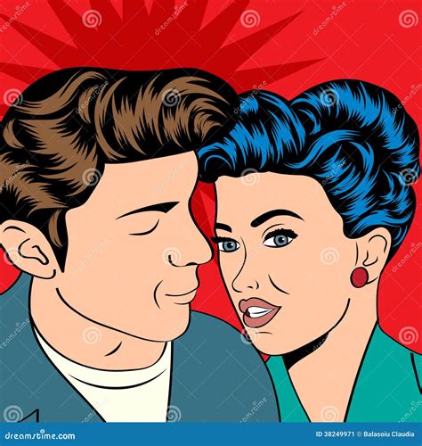 Pop Art Kissing Couple Stock Vector Illustration Of Female 38249971