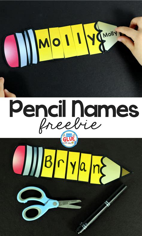 Pencil Names Name Building Practice Printable Preschool Names