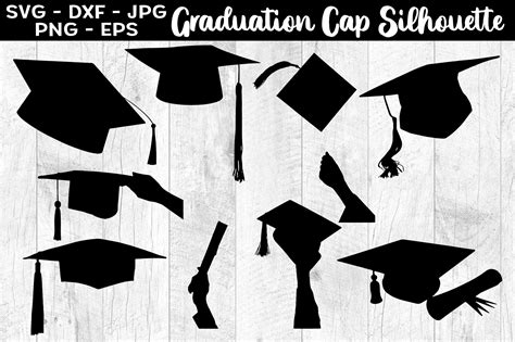 Graduation Cap Silhouettes Svg Eps Png Graphic By Aleksa Popovic
