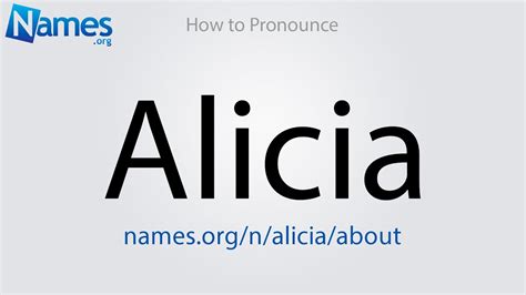 How To Pronounce Alicia Youtube
