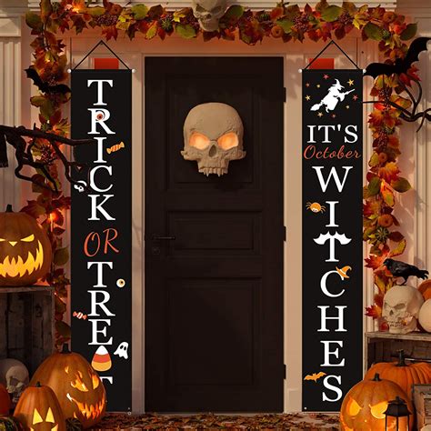 Halloween Decorations Outdoor | Trick or Treat & It's October Witches ...
