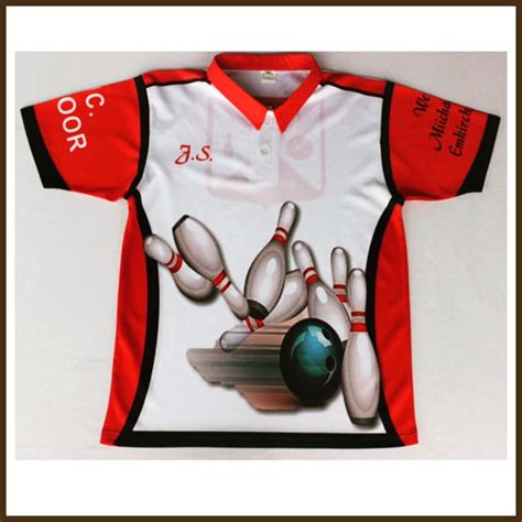 Custom Design Sublimation Red Bowling Shirts From