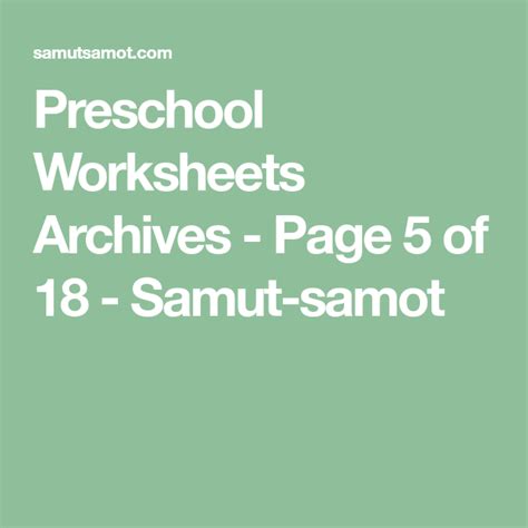 Preschool Worksheets Archives Page 5 Of 18 Samut Samot Preschool