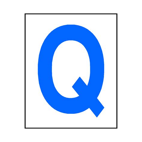 Letter Q Sticker Blue Safety Uk