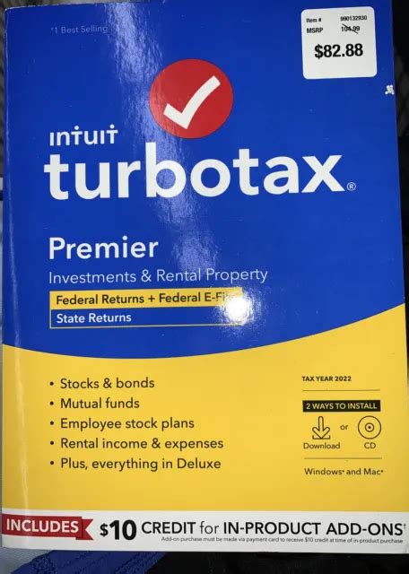 NEW INTUIT TURBOTAX Premier Investments Rental Federal State