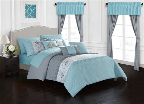 Home goods comforters lovely solid grey egyptian cotton sheets. Chic Home Emily 20 Piece Comforter Set Color Block Floral ...