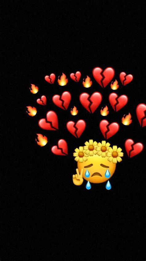 This is the best emoji to send on a valentine's day. Heart Broken | Wallpaper iphone cute, Emoji wallpaper ...