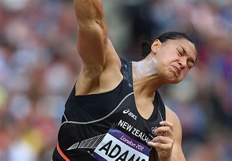 Human aiming while throwing shotput. Faces of Shot Put Athletes Win Gold Medal for Intensity
