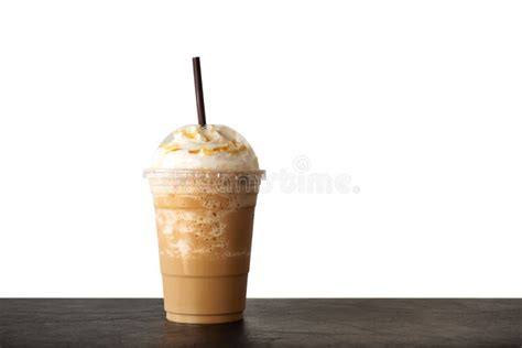 Cappuccino Blended In Plastic Cup Served With Whipped Cream
