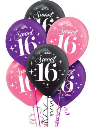 Celebrate Sweet 16 Balloons 6ct - Party City