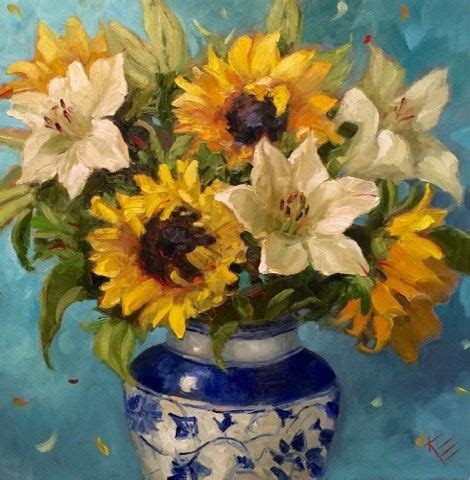 DPW Original Fine Art Auction Sunflowers Stargazers Krista