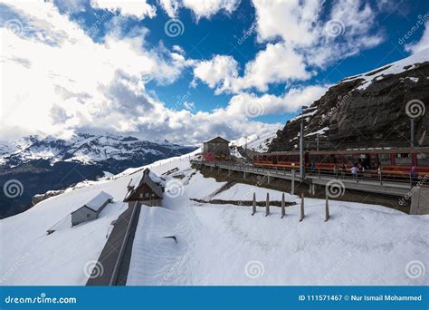 Jungfraujoch Railway Station At Eigergletscher Editorial Photography