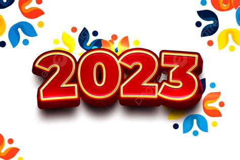 2023 Red Yellow Color 2023 Year 2023 3d 2023 Red Png Transparent